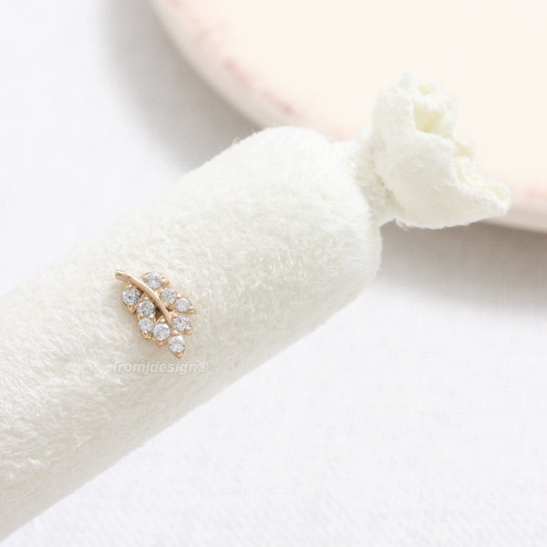 CZ Pave Leaf Ear Piercing