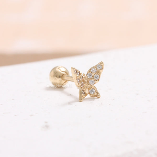 Diamond Pave Butterfly Piercing