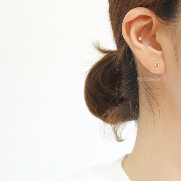 CZ Triangle Ear Piercing