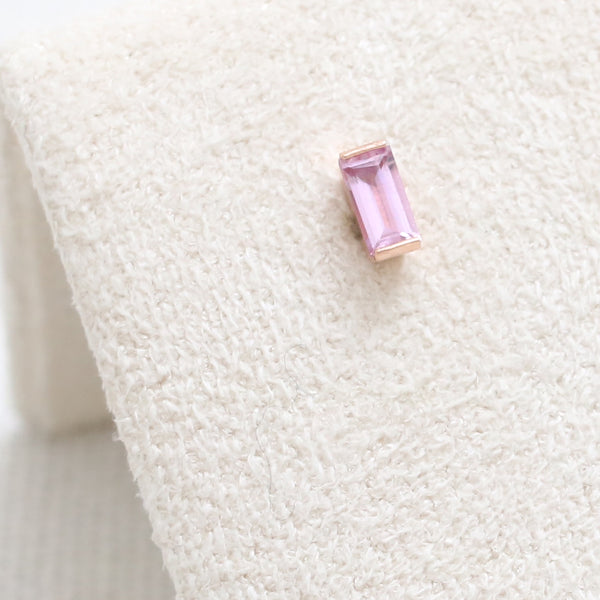 Baguette Pink Sapphire Simple Labret
