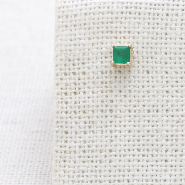 Square Cut Emerald Piercing