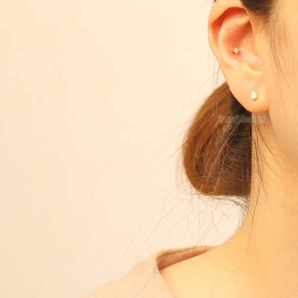 Tiny Teardrop Ear Piercing