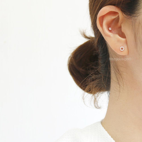 Diamond Open Circle Ear Piercing