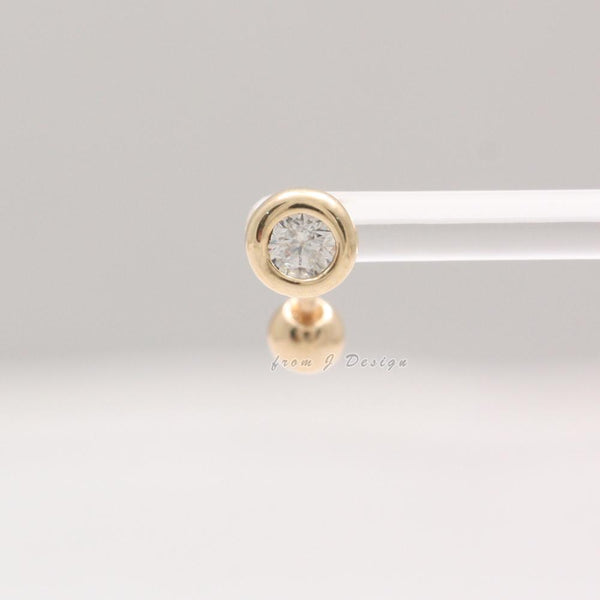 0.1ct Genuine Diamond Bezel Rook Piercing