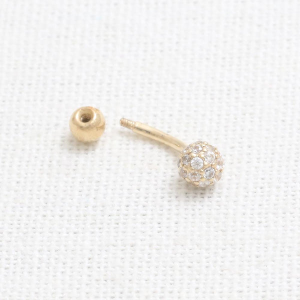 CZ 4mm Pave Ball Rook Piercing
