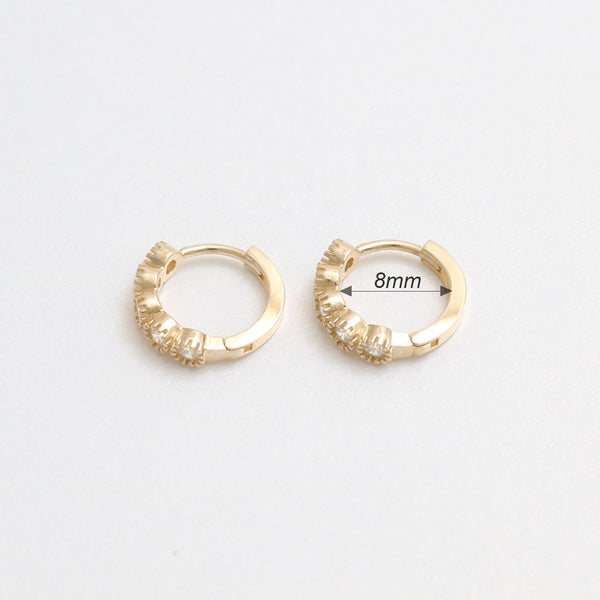 CZ Milgrain Bezel Huggie Earrings