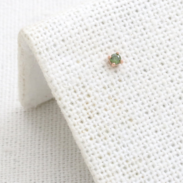 0.03ct Green Diamond 4 Prongs Piercing