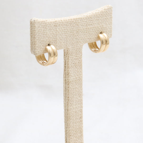 Chunky Double Line Huggie Earrings