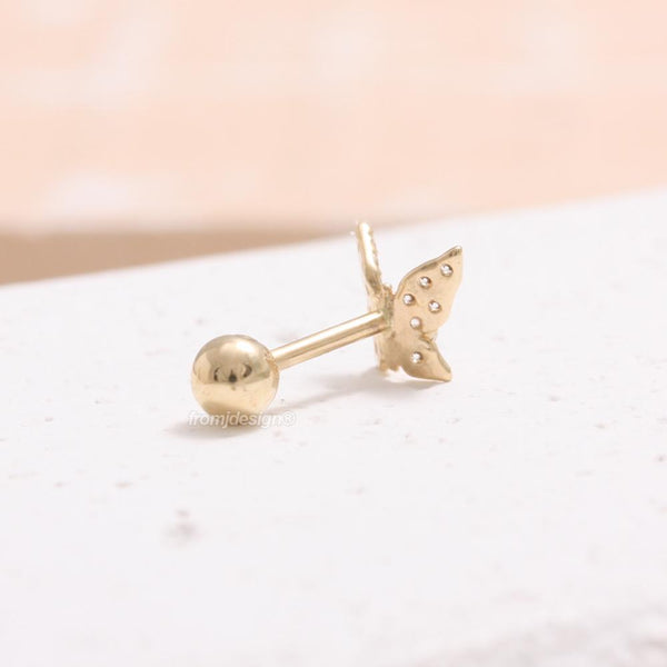 CZ Pave Butterfly Ear Piercing