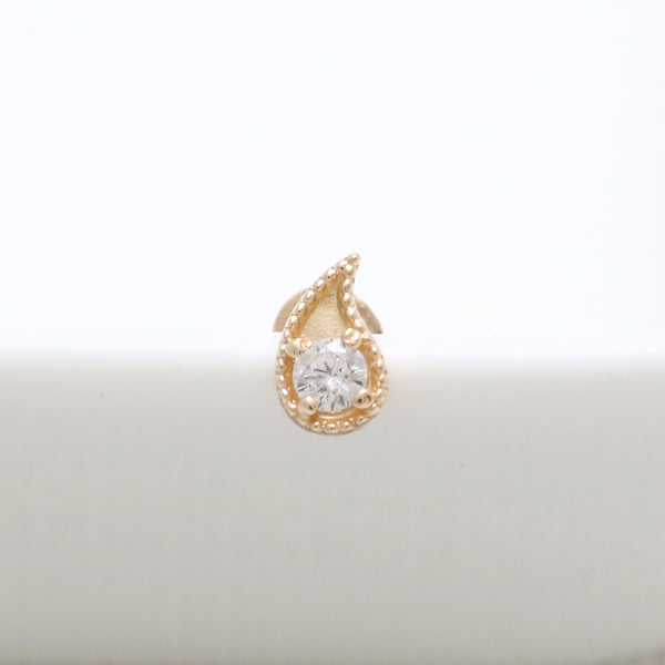 0.03ct Diamond Tiny Paisley Labret