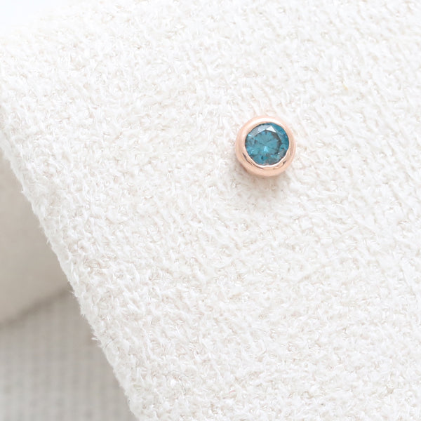 0.07ct Blue Diamond Bezel Piercing