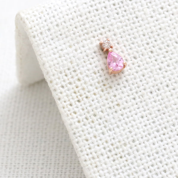 Teardrop Pink Sapphire Piercing