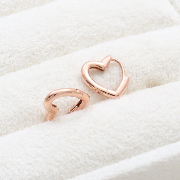 Small Heart Huggie Earrings