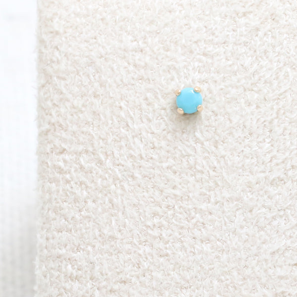 2mm Turquoise CZ 4 Prongs Labret