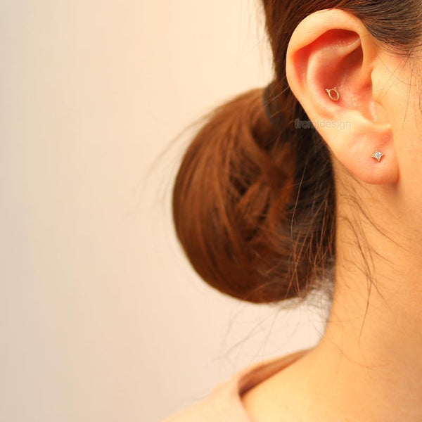 CZ Rhombus Ear Piercing