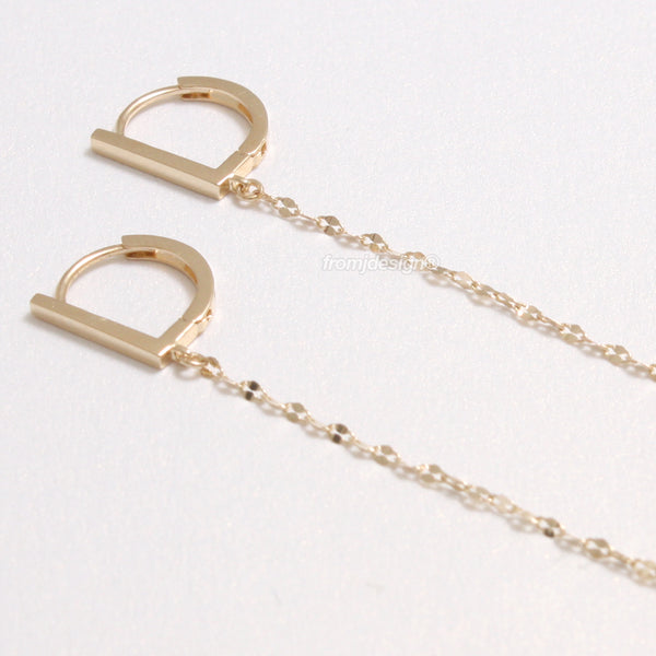 Stick Hinged Chain Drop Earrings