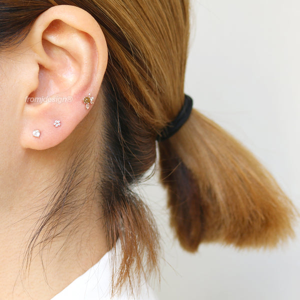 Brown Diamond Elf Leaves Piercing