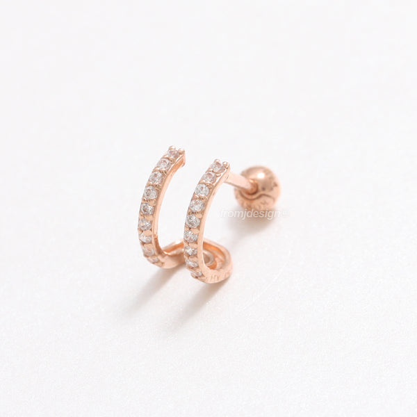 Genuine Diamond Pave Double Line Piercing