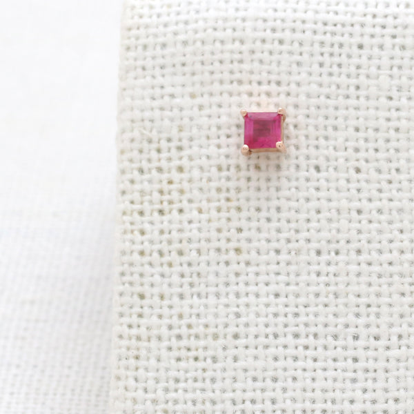 Square Cut Ruby Piercing