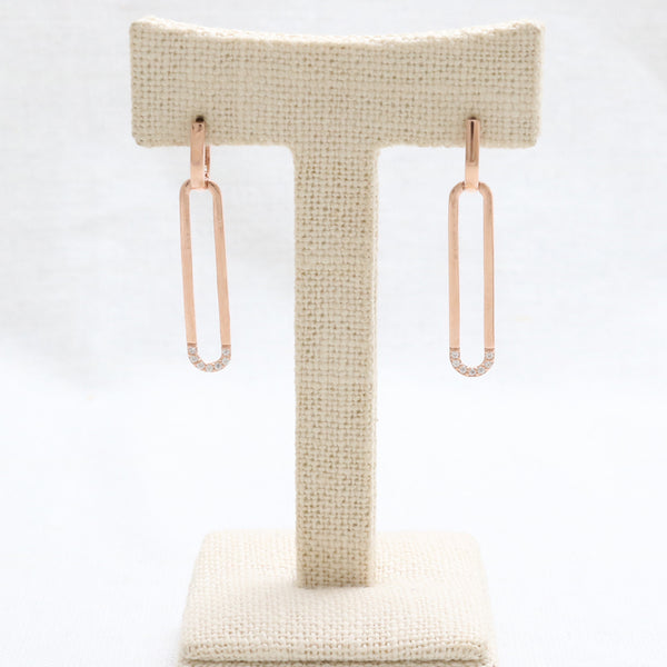 CZ Open Square Drop Earrings