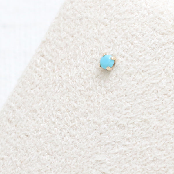 2mm Turquoise CZ 4 Prongs Labret