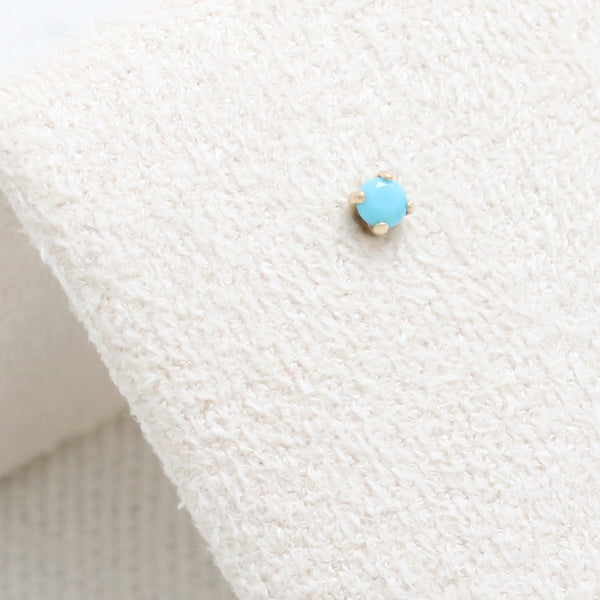 2mm Turquoise CZ 4 Prongs Labret