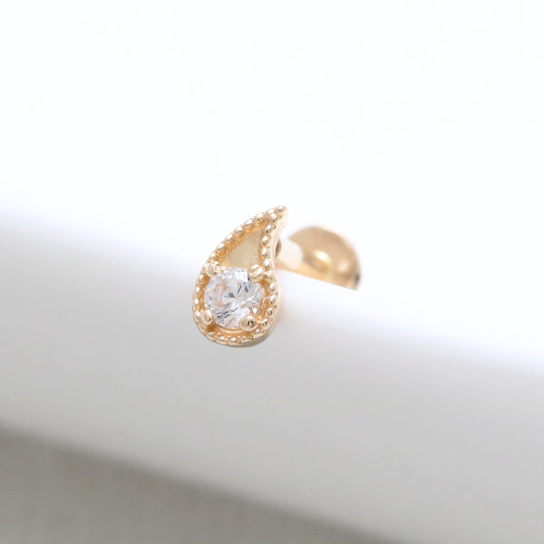 0.03ct Diamond Tiny Paisley Labret