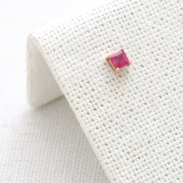 Square Cut Ruby Piercing