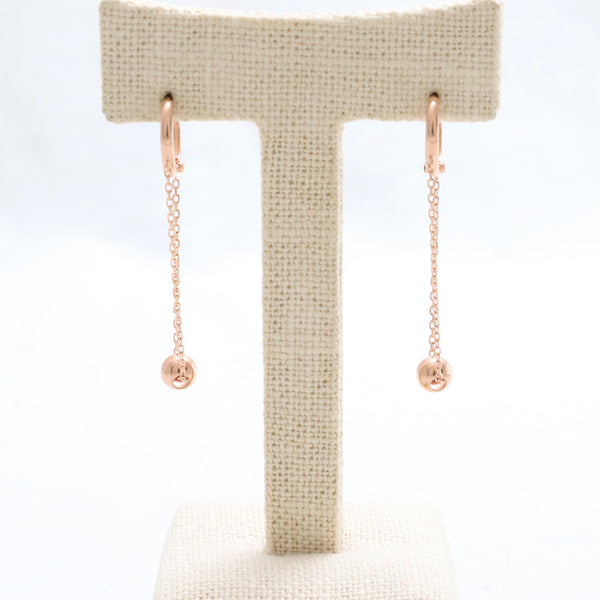 Ball Accent Chain Huggie Earrings