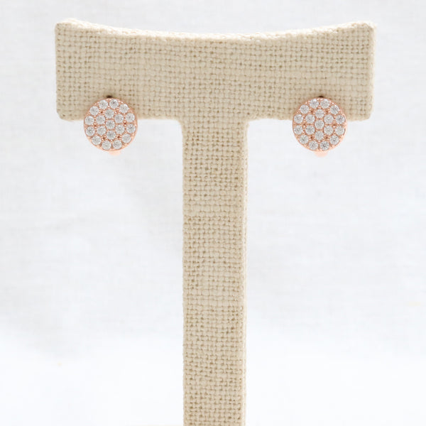 CZ Pave Circle Huggie Earrings