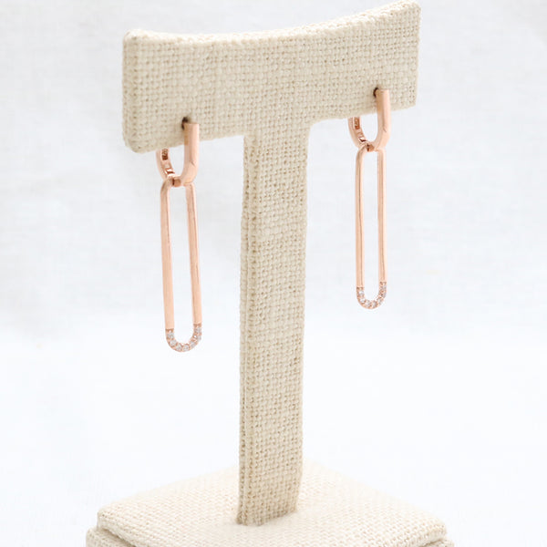 CZ Open Square Drop Earrings