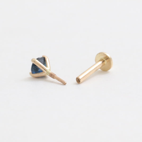 0.1ct Blue Sapphire 4 Prongs Labret