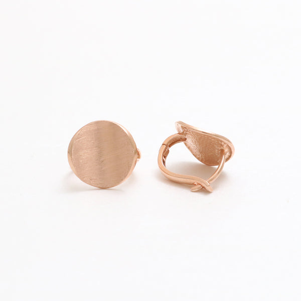 Curved Circle Huggie Earrings