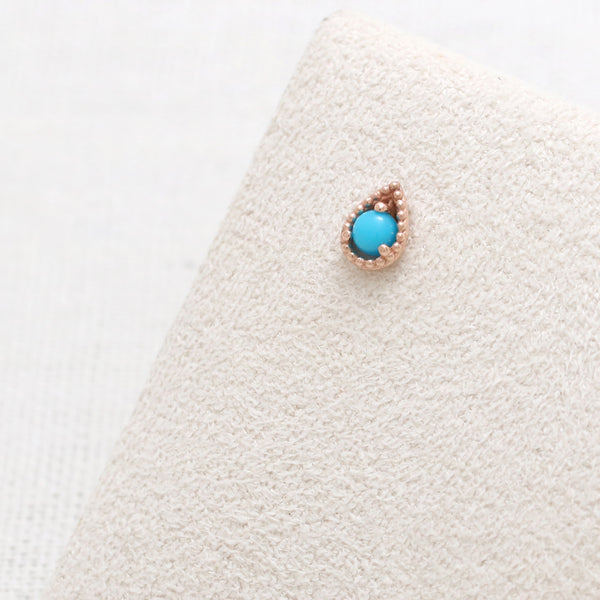 Turquoise Teardrop Labret