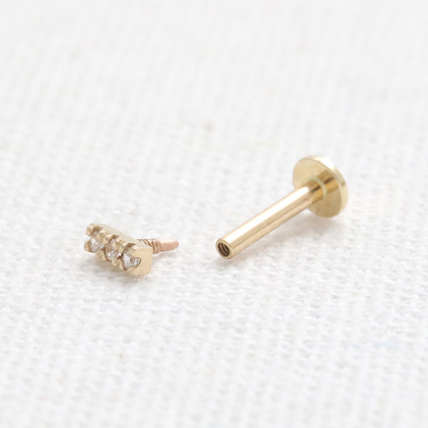 Genuine Diamond Short Stick Labret