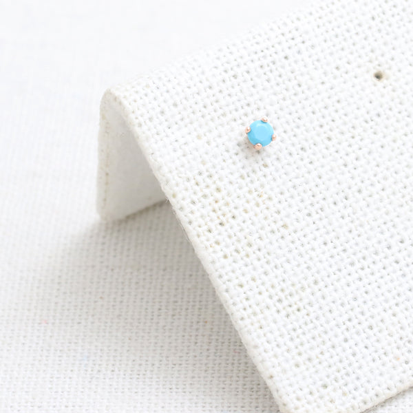 3mm Turquoise CZ 4 Prongs Labret