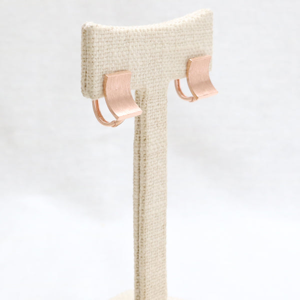 Curved Square Huggie Earrings