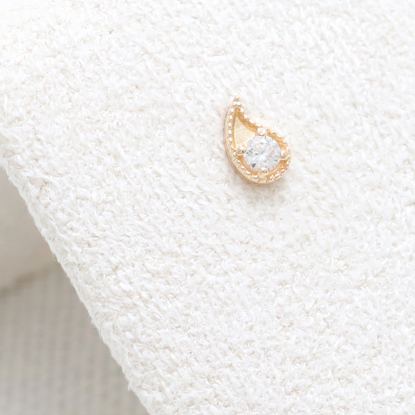 0.03ct Diamond Tiny Paisley Labret