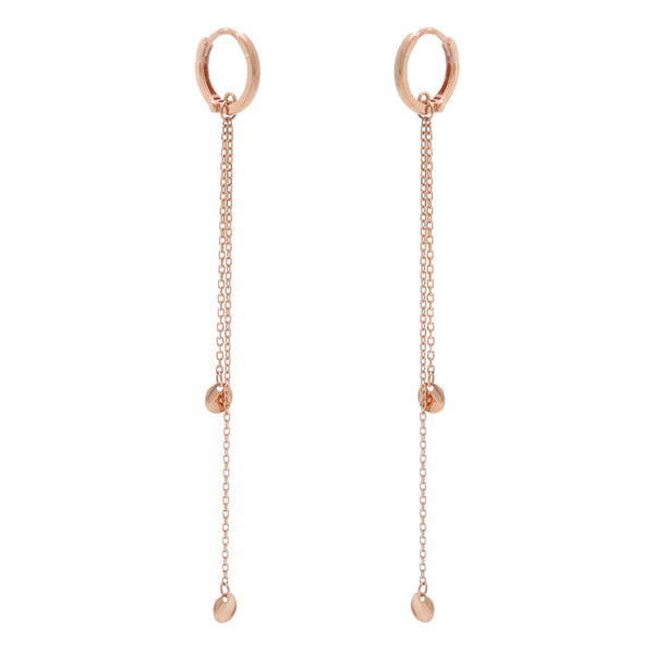 Double Long Chain Huggie Earrings