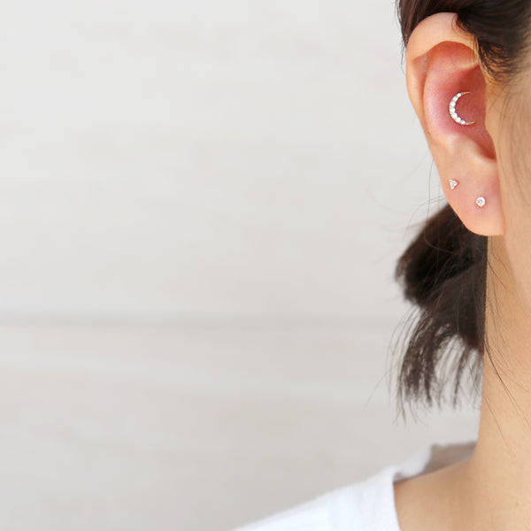 CZ Pave Crescent Ear Piercing