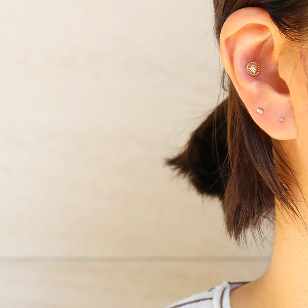 CZ Net Circle Ear Piercing