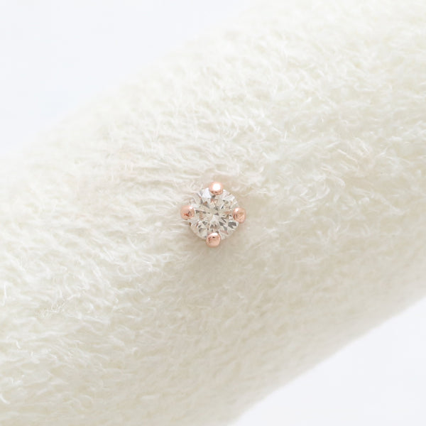 0.07ct Cognac Diamond 4 Prongs Labret