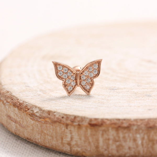 CZ Pave Butterfly Ear Piercing