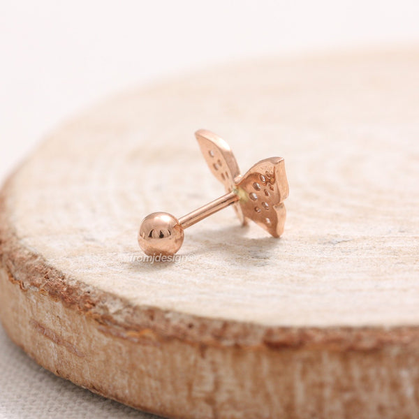 CZ Pave Butterfly Ear Piercing