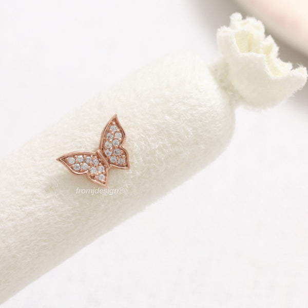 CZ Pave Butterfly Ear Piercing