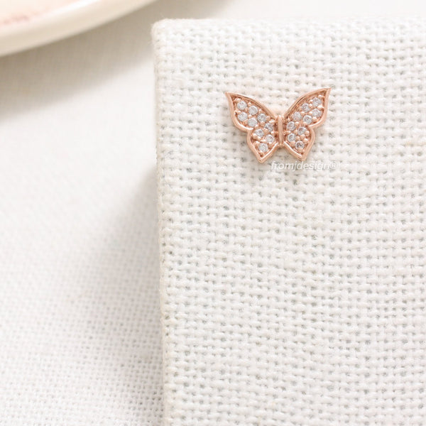 CZ Pave Butterfly Ear Piercing