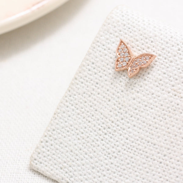 CZ Pave Butterfly Ear Piercing