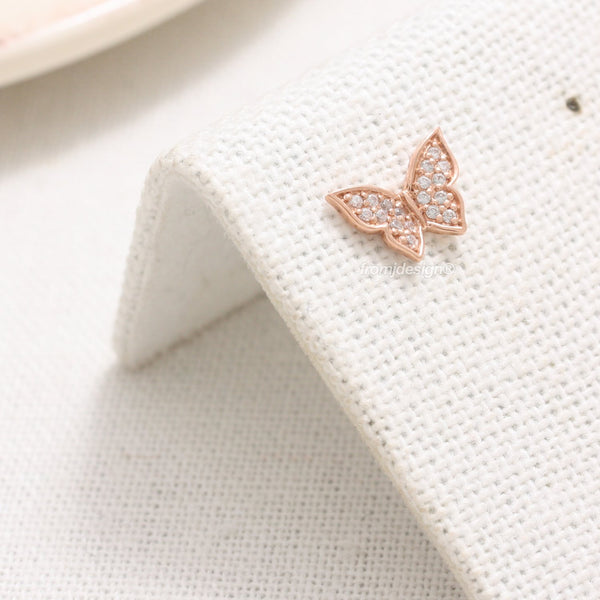 CZ Pave Butterfly Ear Piercing