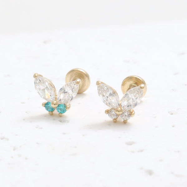 Marquise CZ Butterfly Labret